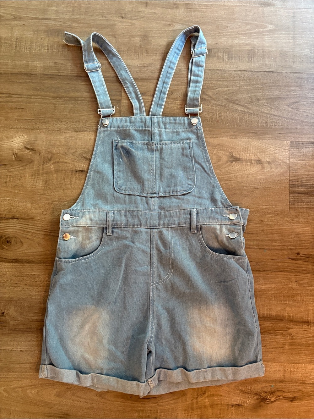 🌼3/$20 Denim Overall Shorts - Light Blue